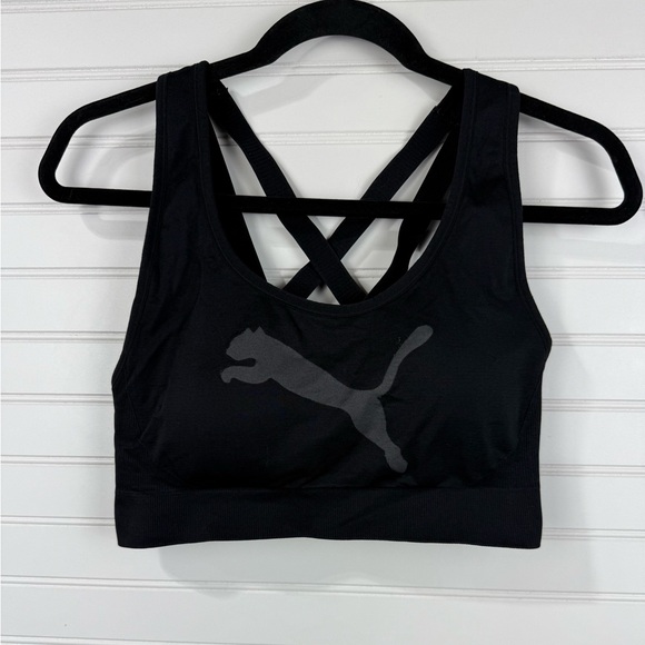 Puma Other - Puma women’s criss cross back black & gray sports bra. Size Large